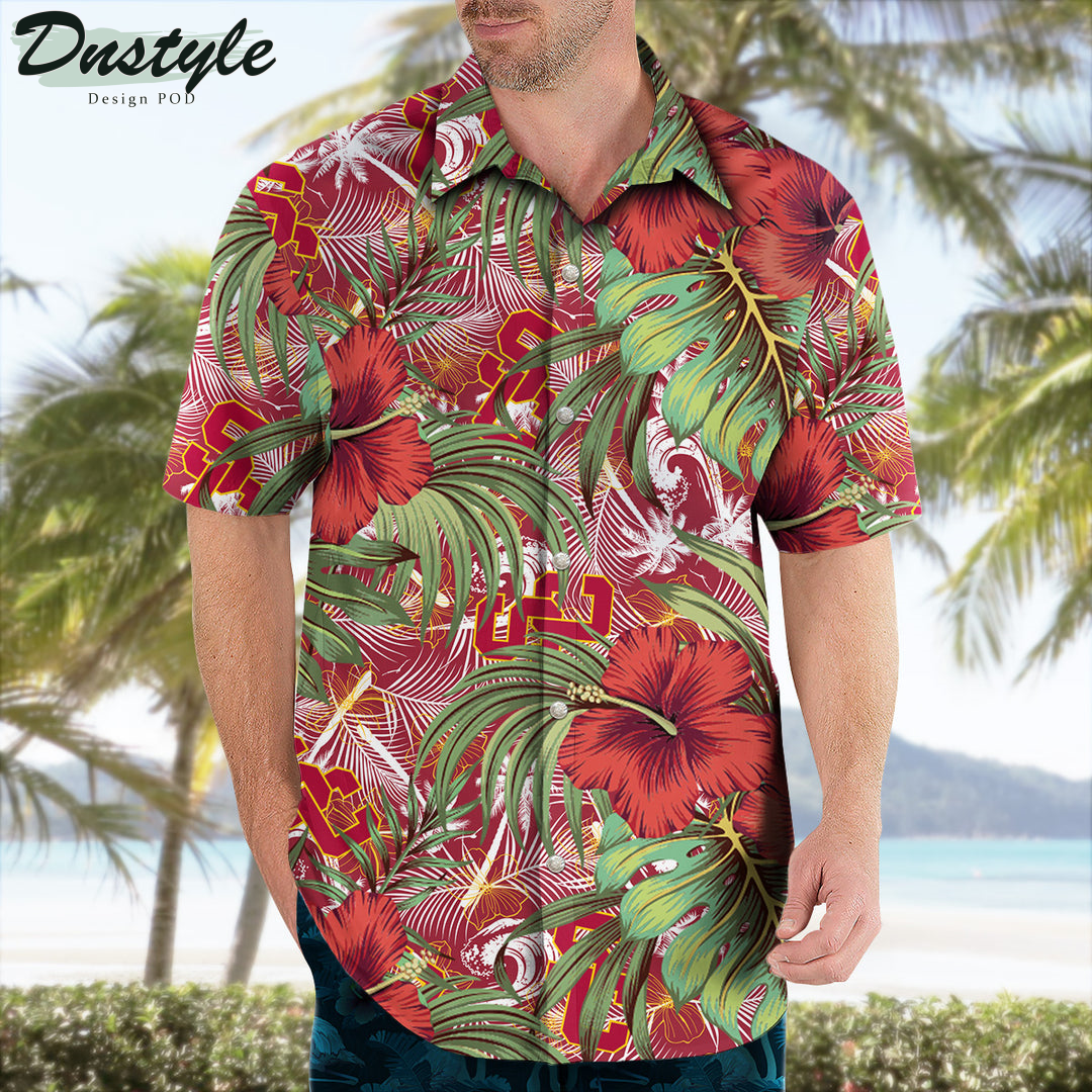 Usc Trojans Hibiscus Tropical Hawaii Shirt