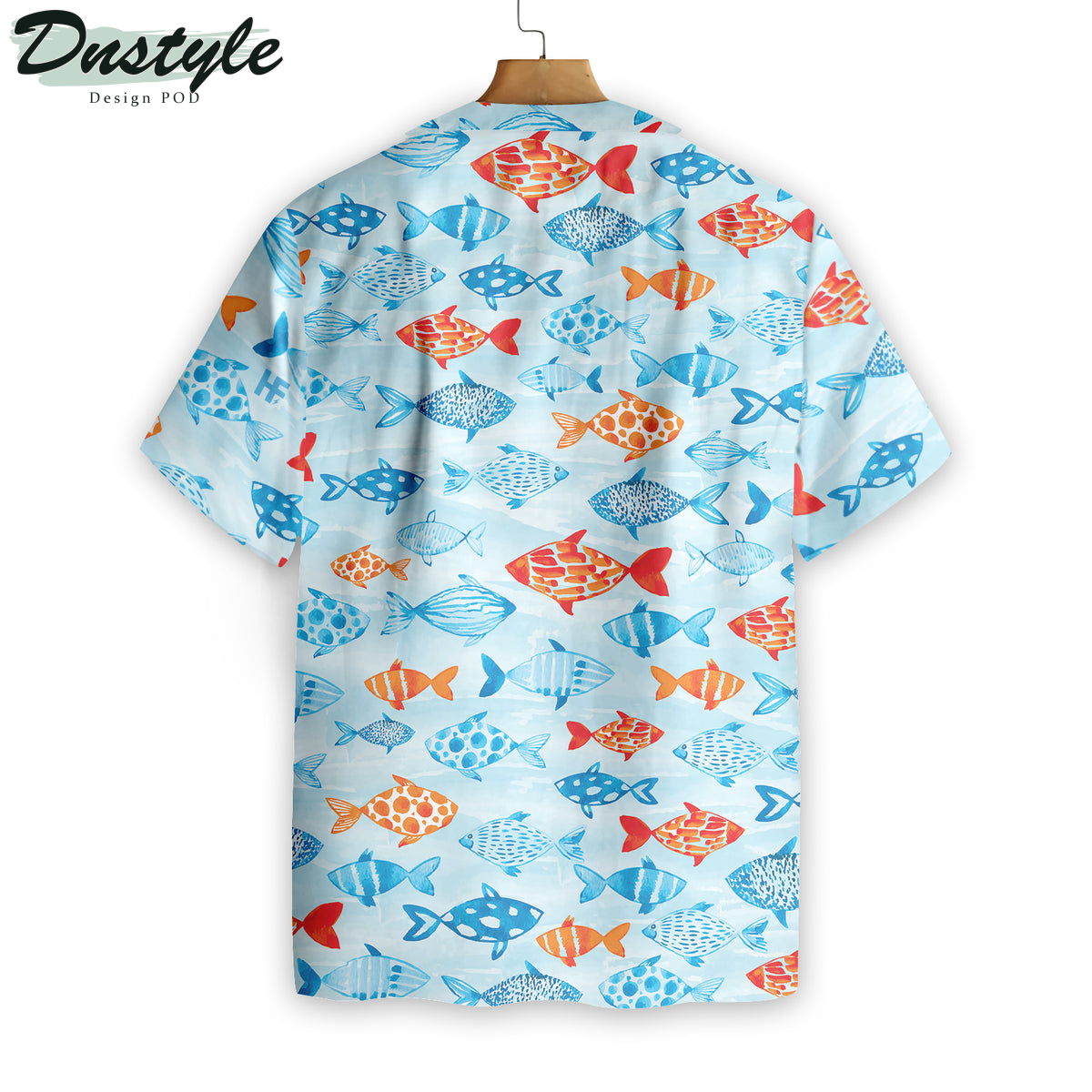 Fish Water Color Pattern V4 Blue Hawaiian Shirt