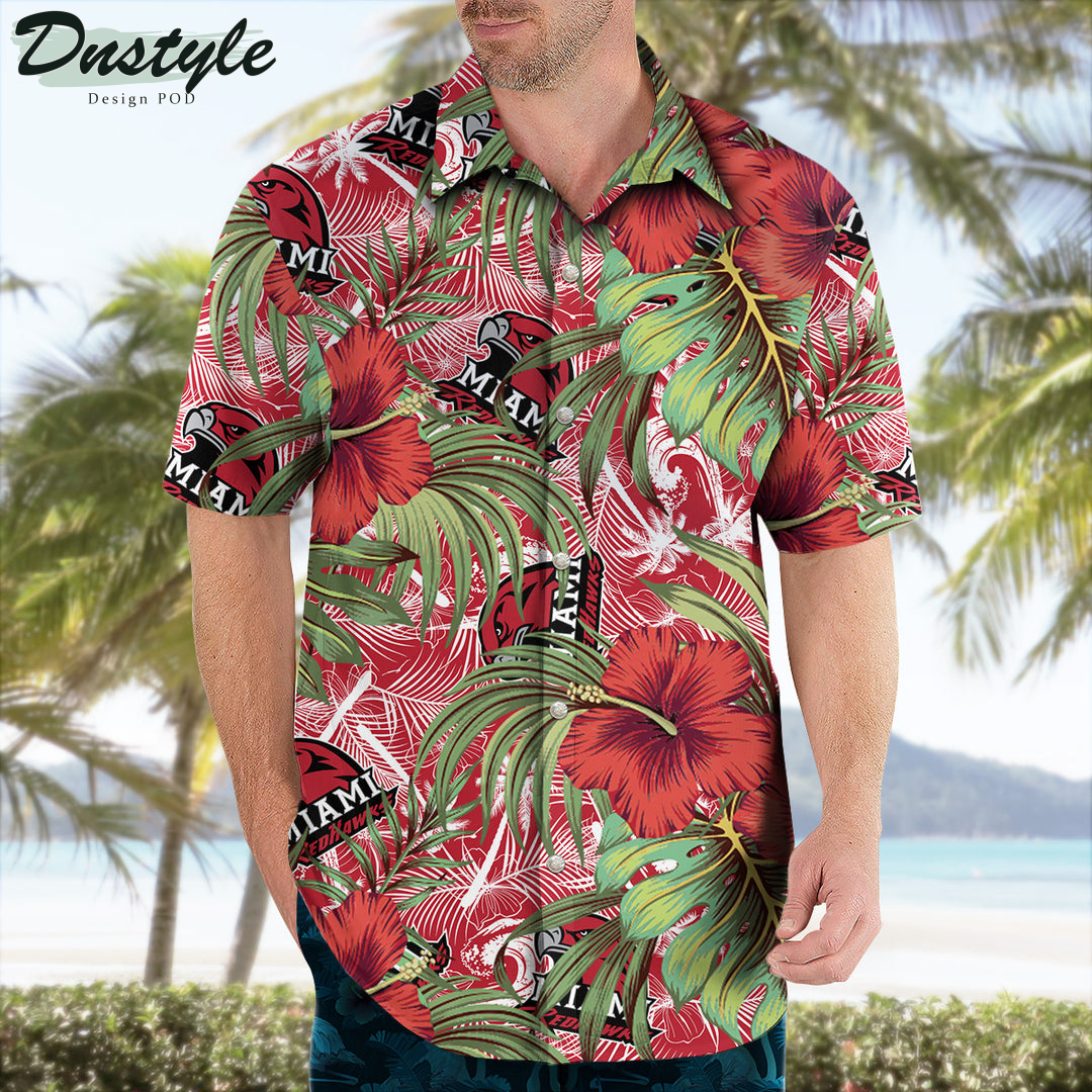 Miami Redhawks Hibiscus Tropical Hawaii Shirt