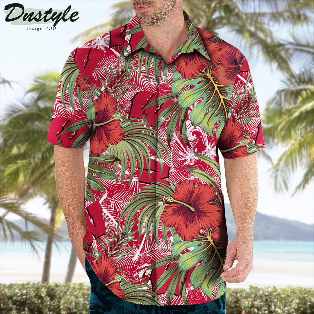 Wisconsin Badgers Hibiscus Tropical Hawaii Shirt