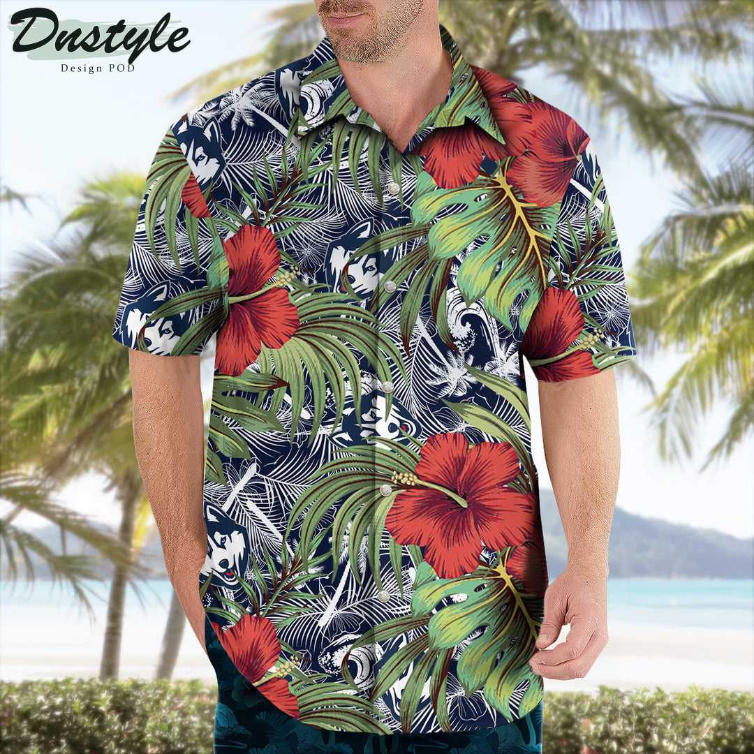 Uconn Huskies Hibiscus Tropical Hawaii Shirt