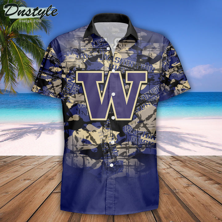Personalized Washington Huskies Camouflage Vintage NCAA Hawaii Shirt