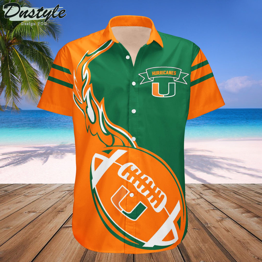 NCAA Miami Hurricanes Flame Ball Hawaii Shirt