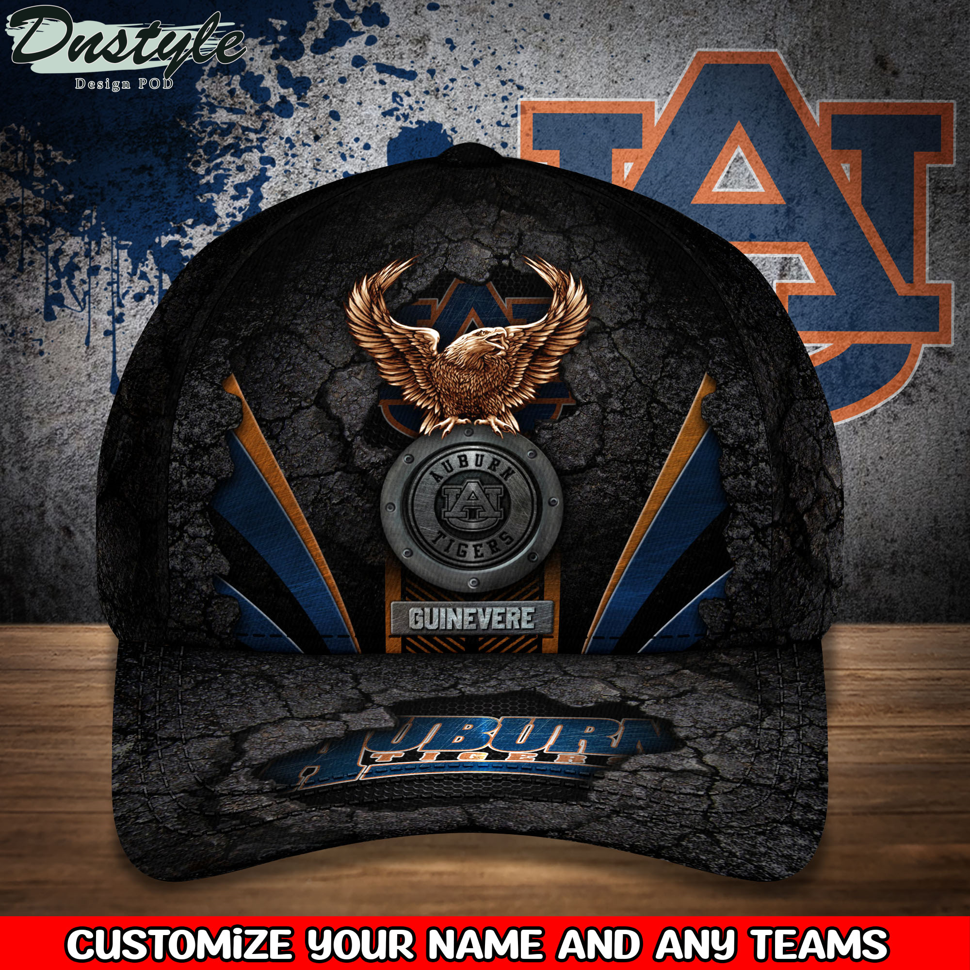 Auburn Tigers Sports Team With American Eagle Badge Baseball Cap