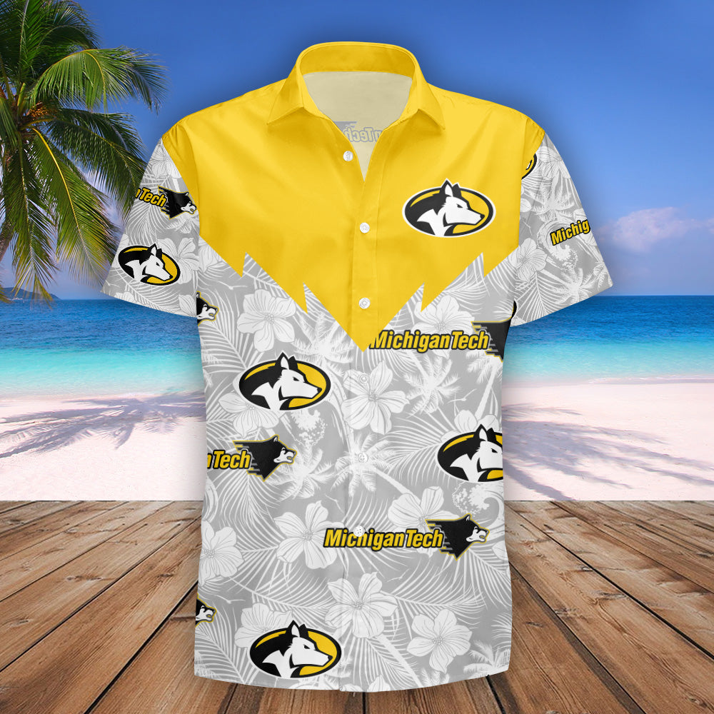 Michigan Tech Huskies Tropical Seamless NCAA Hawaii Shirt