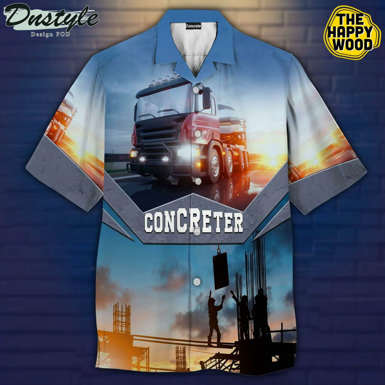 Concreter Mixer Car Sunset 3D Hawaiian Shirt
