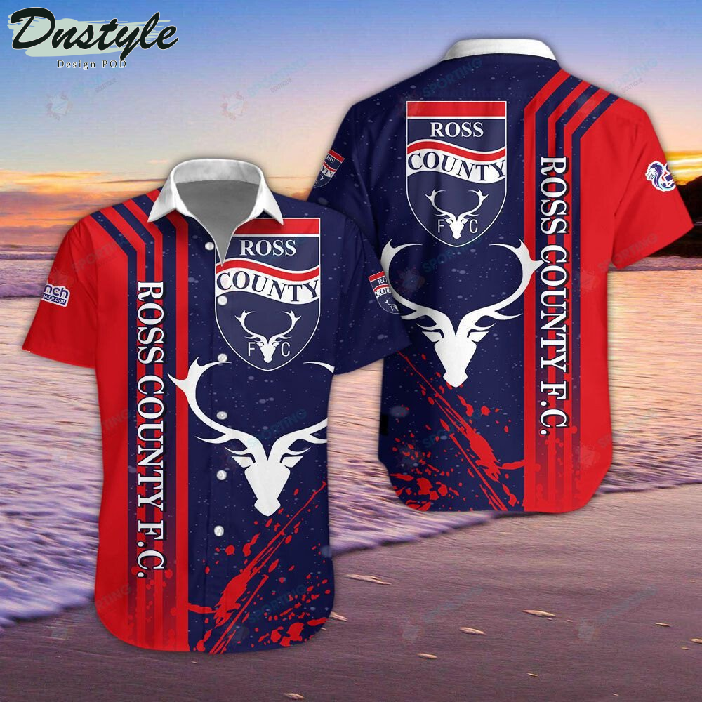 Ross County F.C Navy Hawaiian Shirt