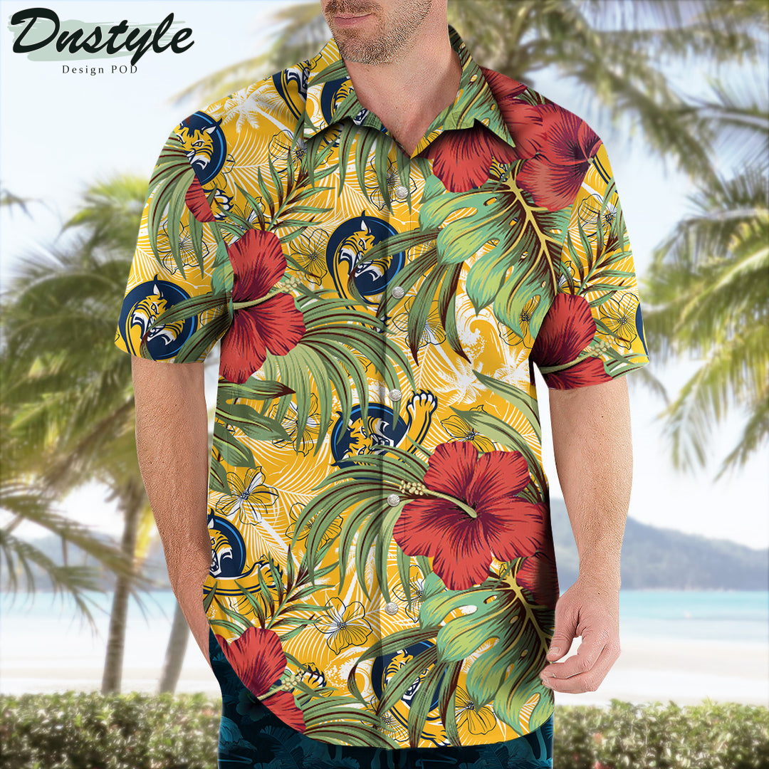 Quinnipiac Bobcats Hibiscus Tropical Hawaii Shirt