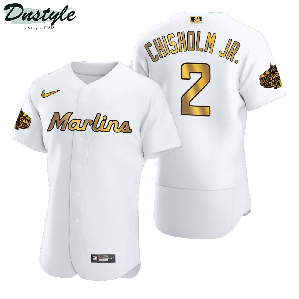Miami Marlins Jazz Chisholm Jr. Authentic White Gold 2022 MLB All-Star Game Jersey
