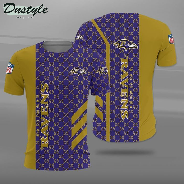 Baltimore Ravens Gucci 3d Printed Hoodie Tshirt