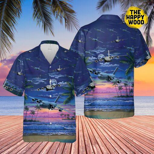 US Air Force Boeing Globemaster Beach Hawaiian Shirt