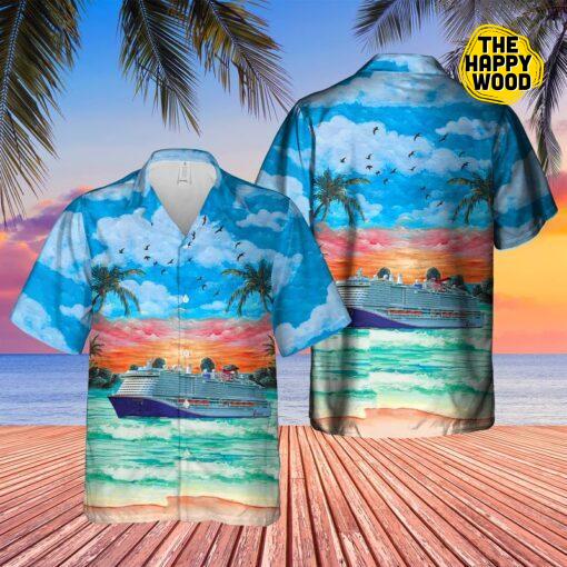US Cruise Ship Mardi Gras Beach Hawaiian Shirt