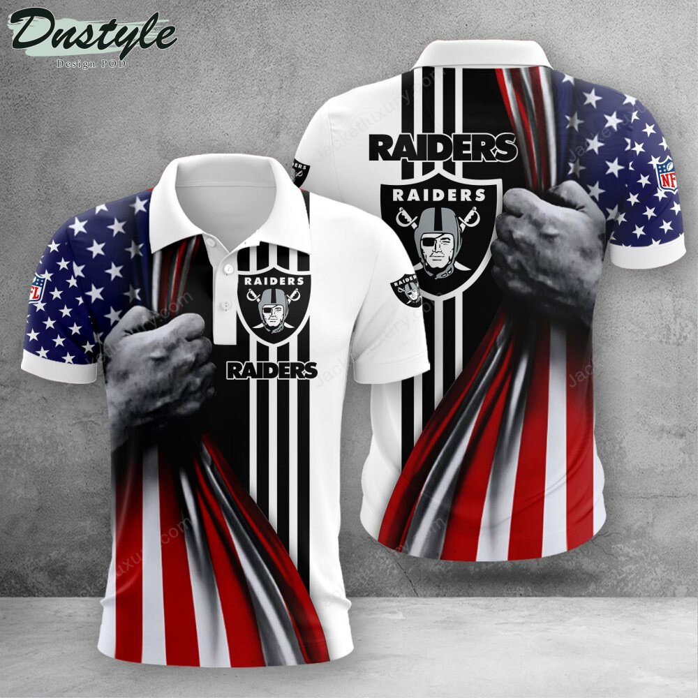 Oakland Raiders American Flag Polo Shirt