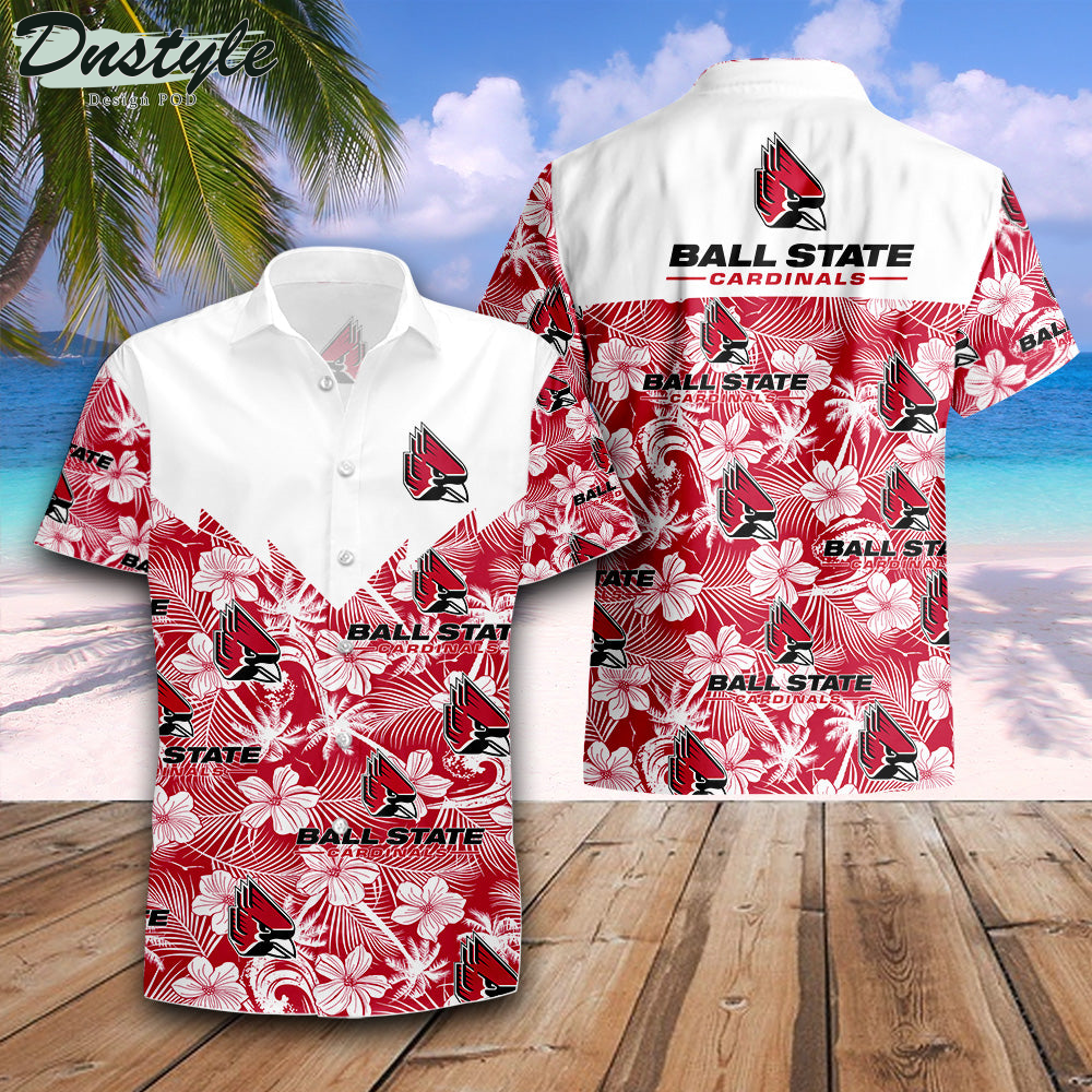 Ball State Cardinals Tropical Seamless NCAA Hawaii Shirt