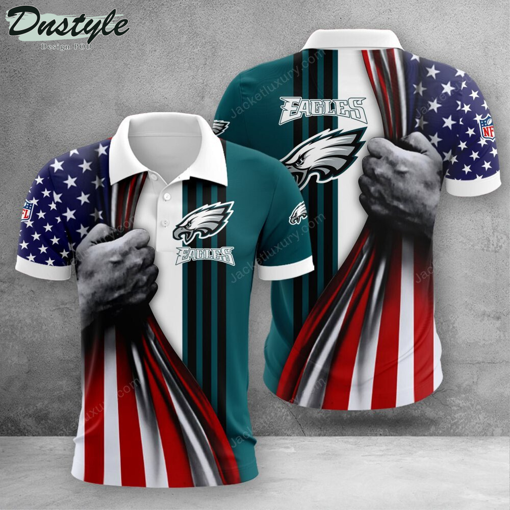 Philadelphia Eagles American Flag Polo Shirt