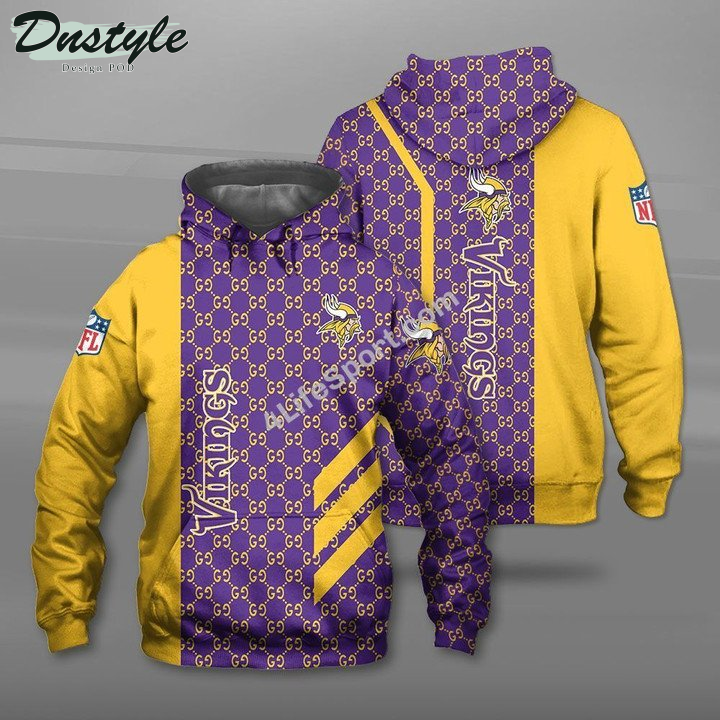 Minnesota Vikings Gucci 3d Printed Hoodie Tshirt