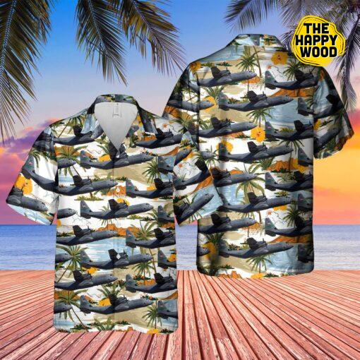 Lockheed Martin Hercules Palm Tree Hawaiian Shirt