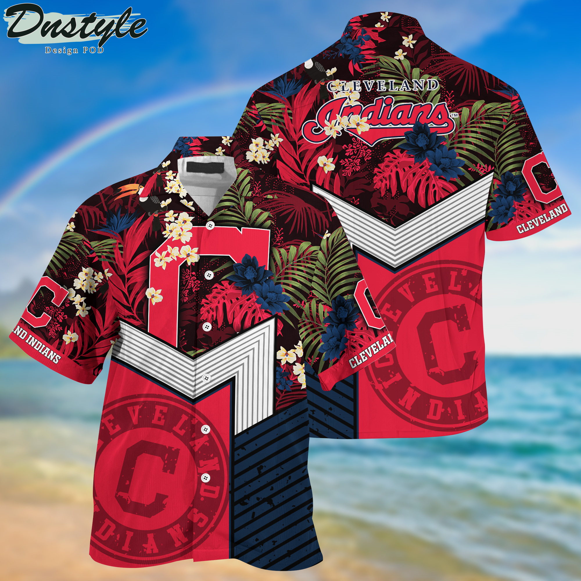 Cleveland Indians Tropical New Collection Hawaii Shirt And Shorts