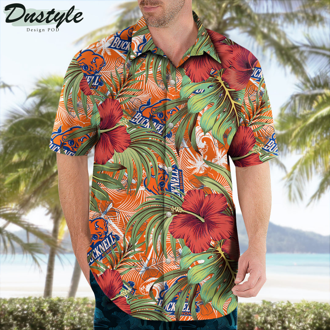 Bucknell Bison Hibiscus Tropical Hawaii Shirt