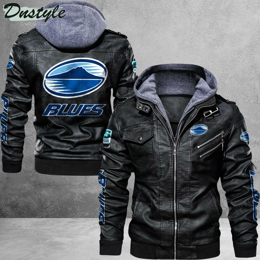 Blues rugby leather jacket