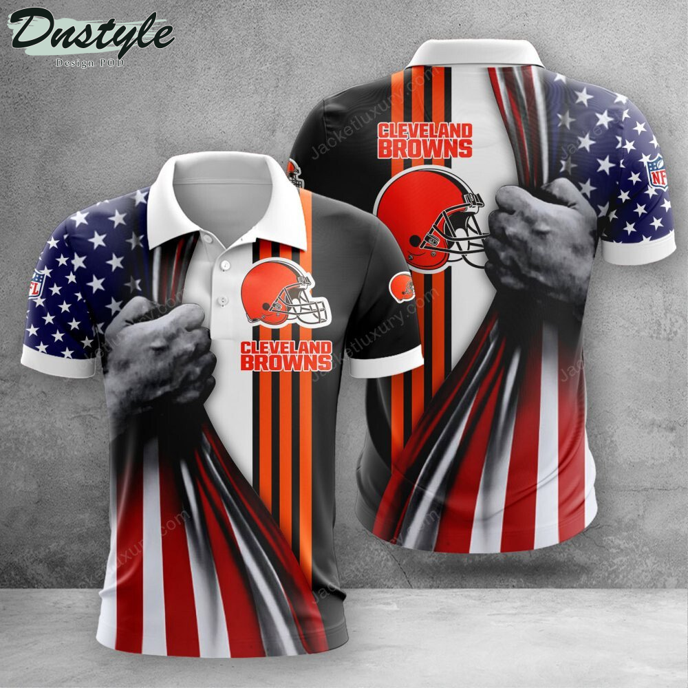 Cleveland Browns American Flag Polo Shirt