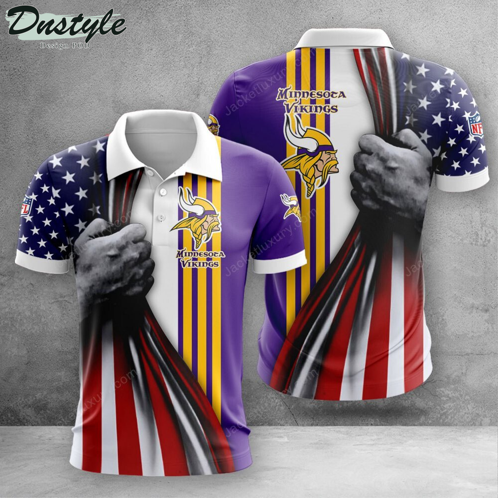 Minnesota Vikings American Flag Polo Shirt