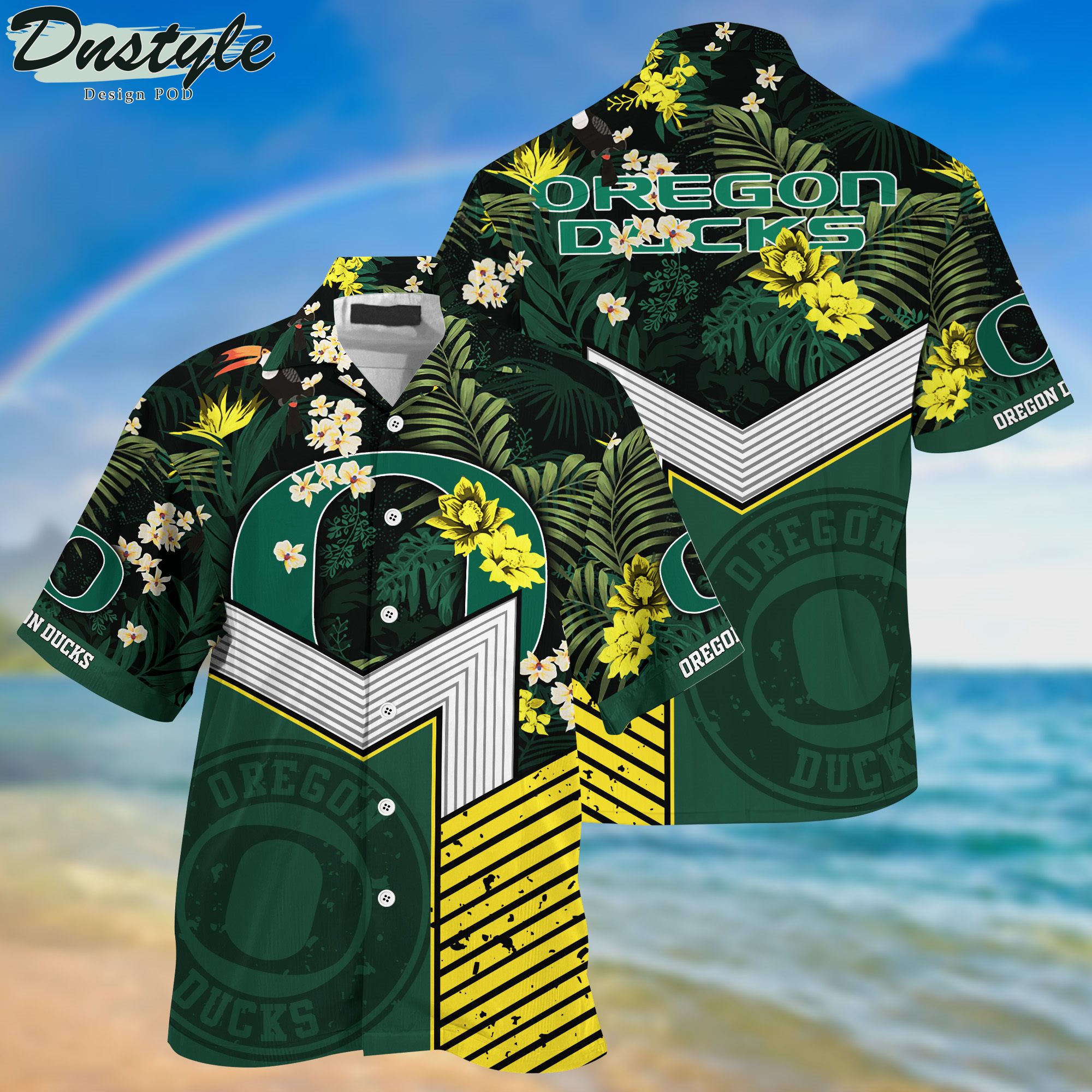Oregon Ducks Hawaii Shirt And Shorts New Collection