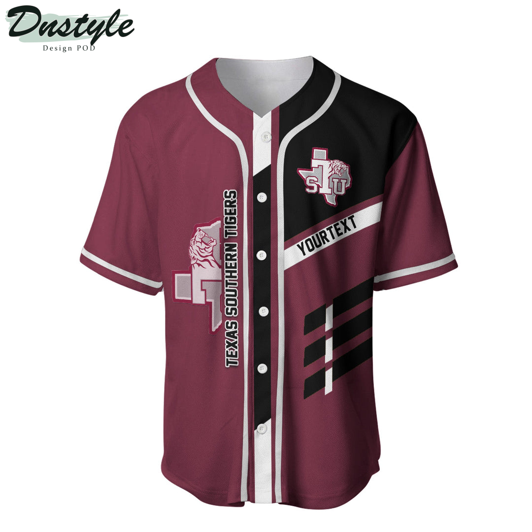 Texas Southern Tigers Custom Name Baseball Jersey