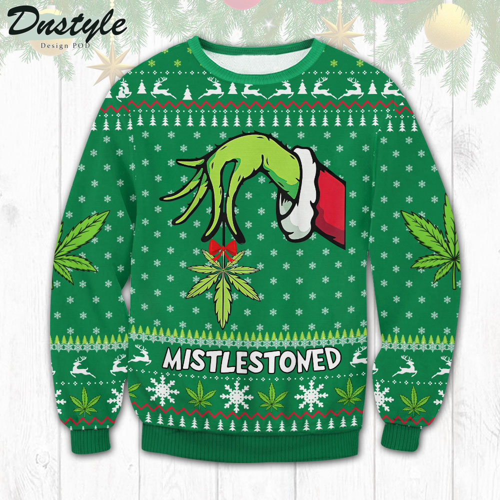 Mistlestoned Weed Ugly Christmas Sweater