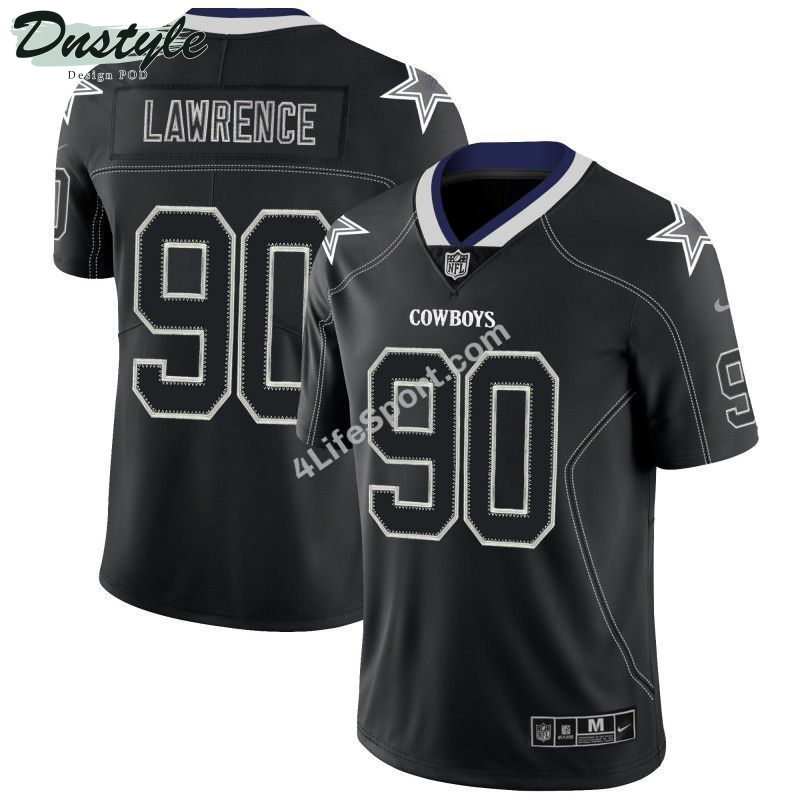 Demarcus Lawrence 90 Dallas Cowboys Black White Football Jersey