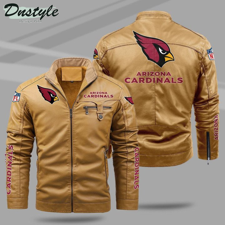 Arizona Cardinals Fleece Leather Jacket