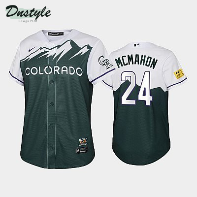 2022 City Connect Rockies #24 Ryan McMahon Green Youth Jersey