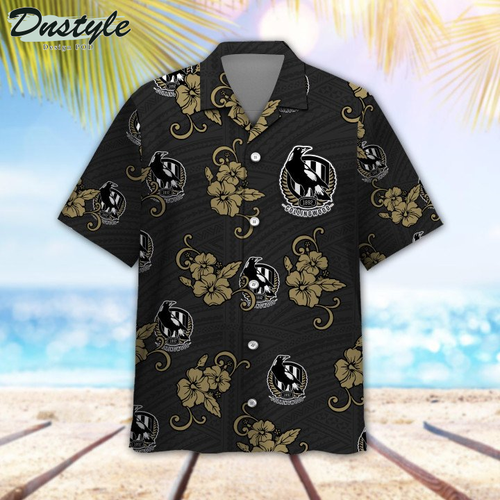 Personalized AFL Collingwood Magpies Tribal Hawaiian Shirt