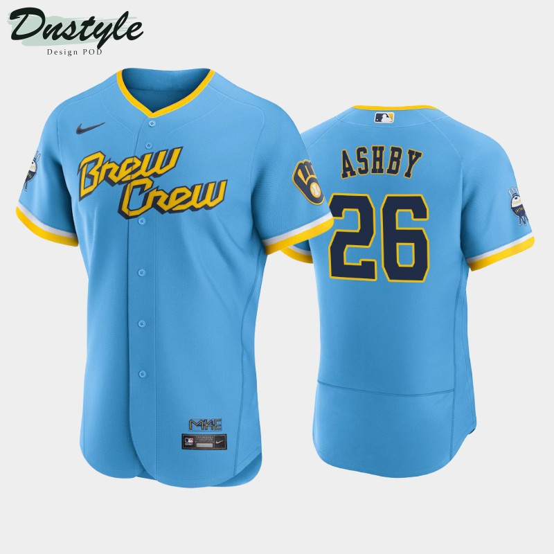 Aaron Ashby #26 2022 City Connect Milwaukee Brewers Jersey – Powder Blue