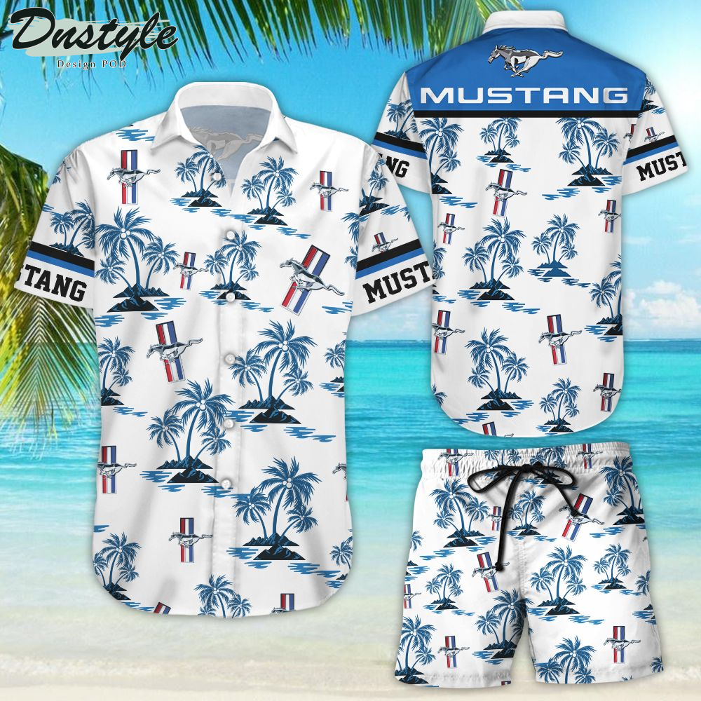 Ford Mustang Hawaiian Shirt Beach Shorts
