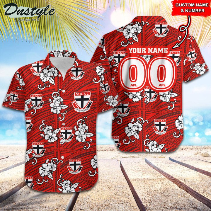 Personalized AFL St Kilda Saints Tribal Hawaiian Shirt