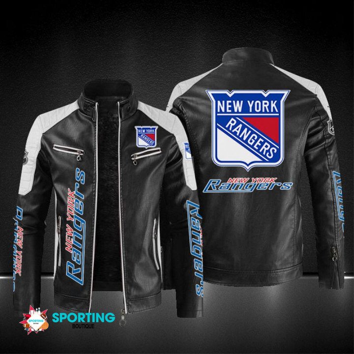 New York Rangers Block Leather Jacket