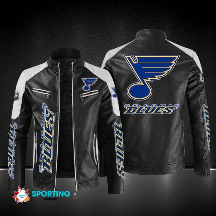 St Louis Blues Block Leather Jacket