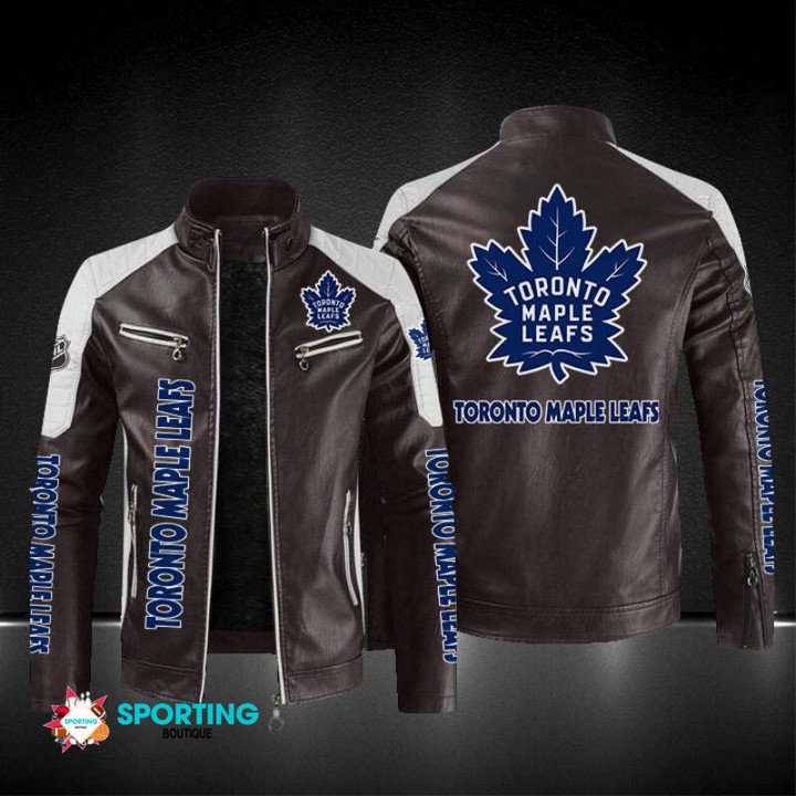 Toronto Maple Leafs Block Leather Jacket
