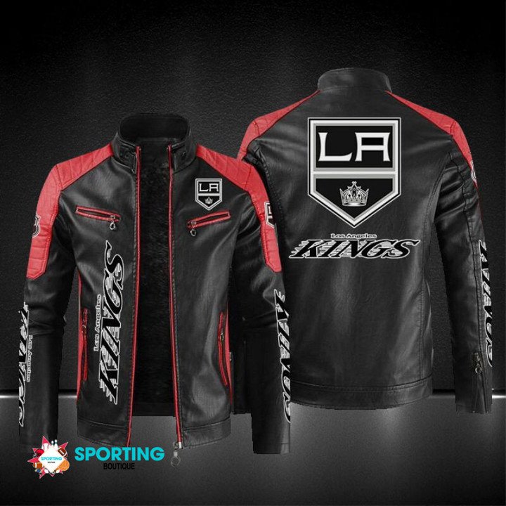 Los Angeles Kings Block Leather Jacket