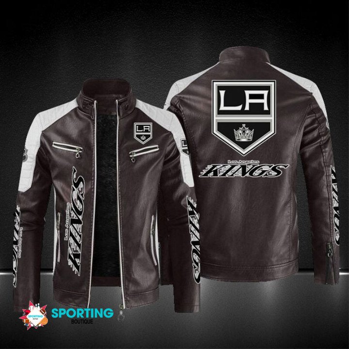 Los Angeles Kings Block Leather Jacket