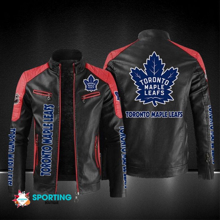 Toronto Maple Leafs Block Leather Jacket