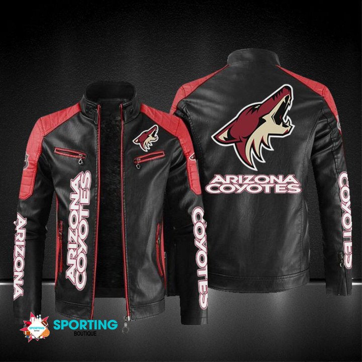 Arizona Coyotes Block Leather Jacket