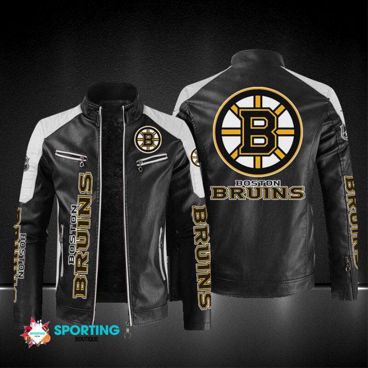 Boston Bruins Block Leather Jacket