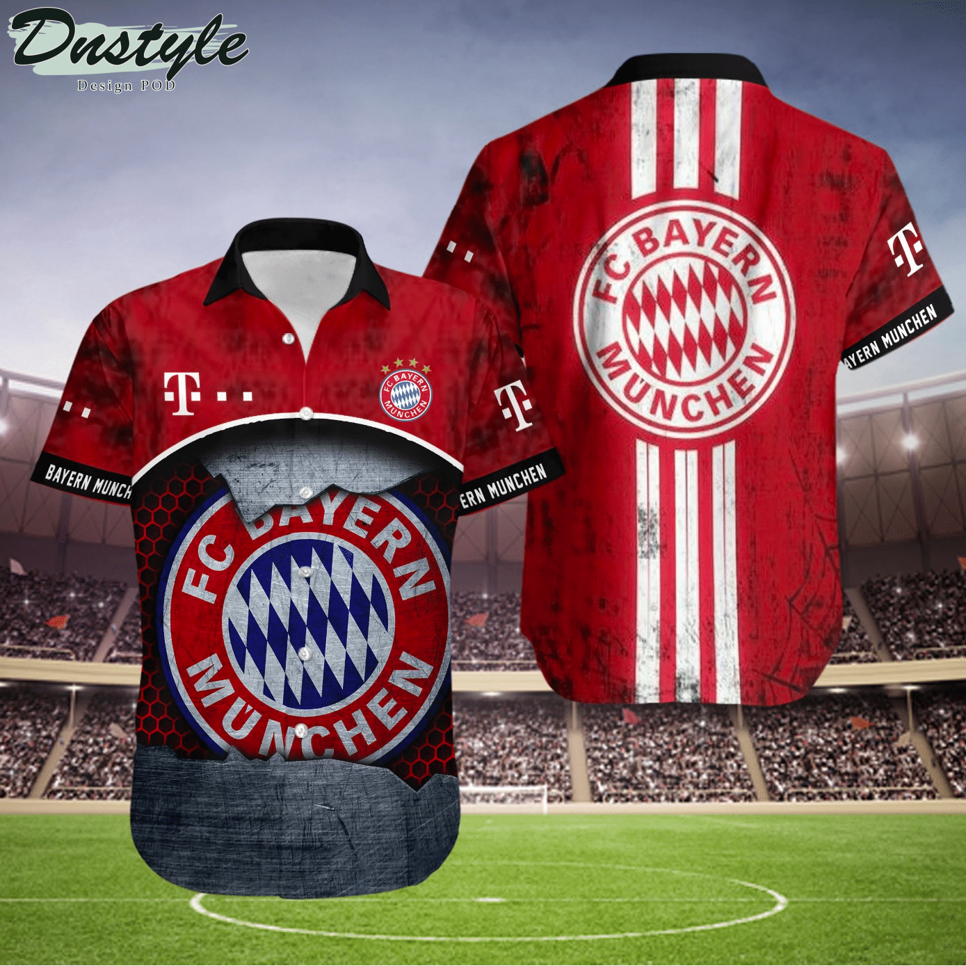 FC Bayern 3d Hawaiian Shirt