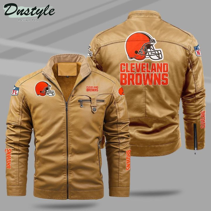 Cleveland Browns Fleece Leather Jacket