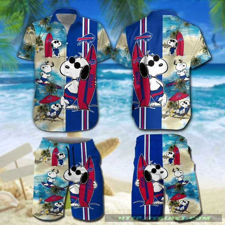 Buffalo Bills Snoopy Surfing Hawaiian Shirt Beach Shorts