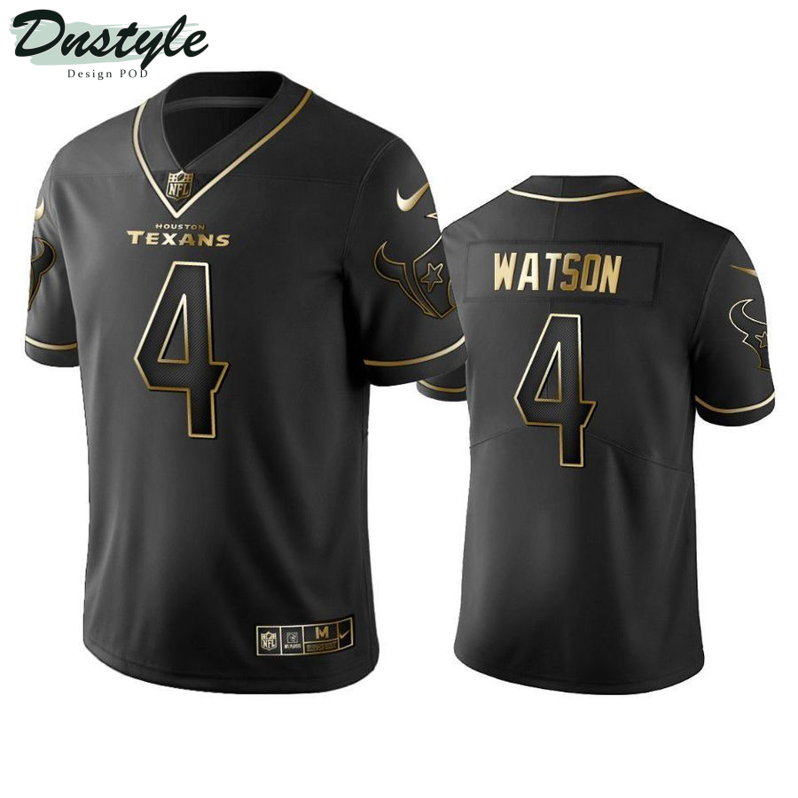 Deshaun Watson 4 Houston Texans Black Gold Football Jersey