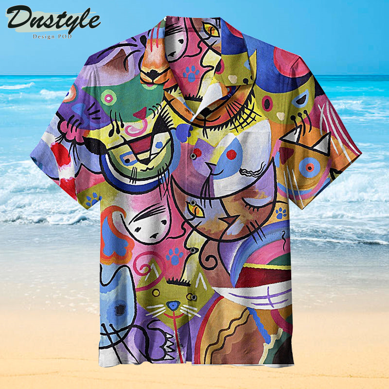 Kandinsky's Cats Canvas Print Hawaiian Shirt
