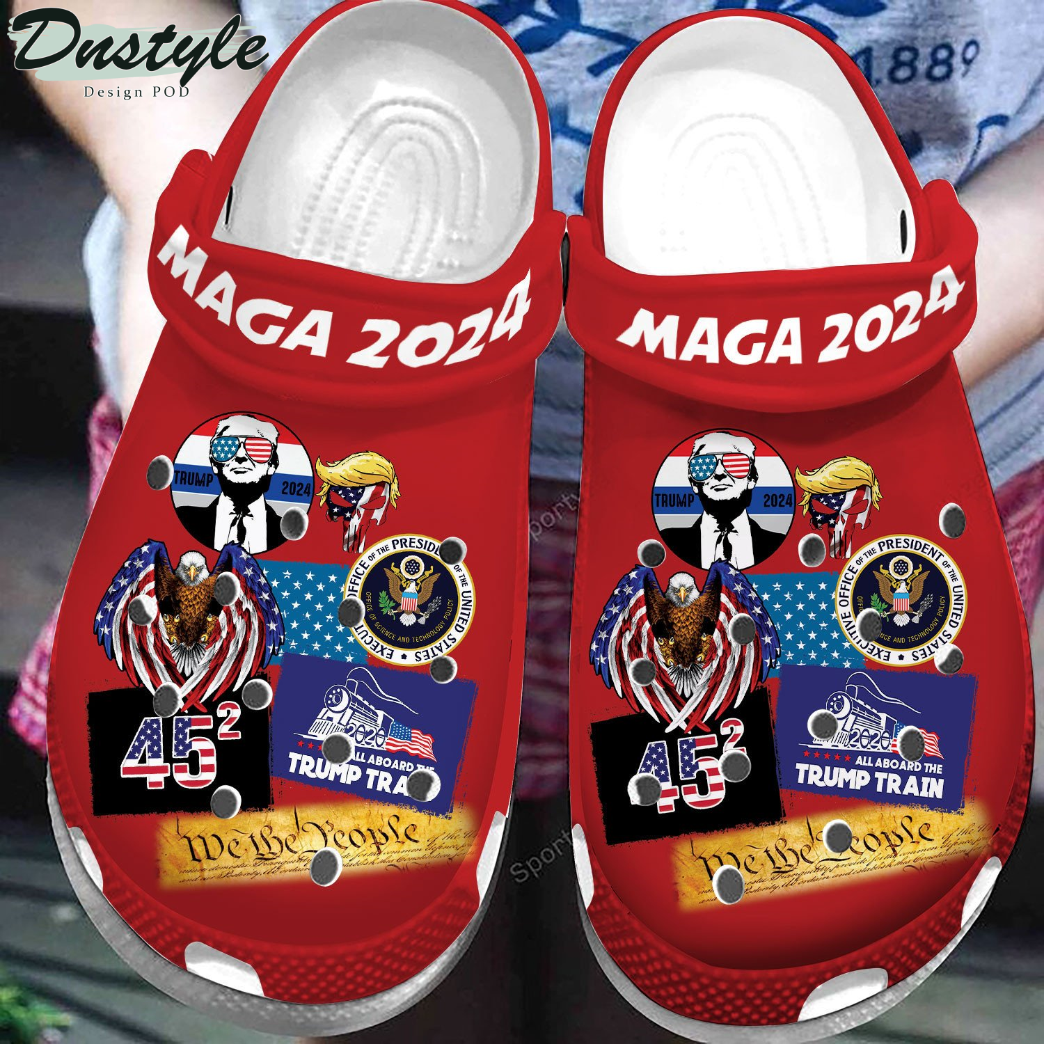 Maga 2024 Stickers Trmp We The People Clog Crocs Shoes